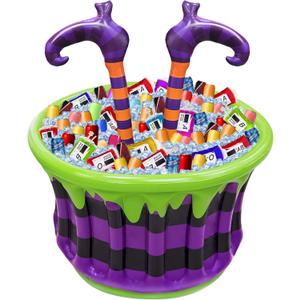 TURNMEON Halloween Inflatable Witch Legs Cauldron Cooler, 200+ Cans Super Capacity Drink Cooler, 40" Halloween Party Decorations for Holiday Party Home Indoor Outdoor Garden Lawn Yard