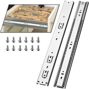 1 Pair Soft Close Drawer Slides Side Mount 12 14 16 18 20 22 24 Inch 100 lb Load Capacity Self Closing Full Extension Rails Ball Bearing Cabinet Kitchen Runners Dresser Glide