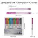 Glitter Gel Pen Set Compatible with Cricut Maker 3/Maker 4/Maker/Explore 3/Explore 4/Air 2/Air, 0.8 Tip Glitter Pen Set of 12 Pack Medium Point Pen, Writing, Drawing, Invitations, Cards