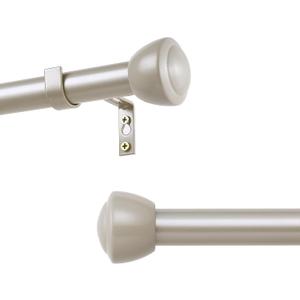1 Inch Nickel Curtain Rods for Windows 72-144 Inches - Heavy Duty Drapery Rods with Adjustable Rods and Ball Finials - Ideal Room Divider and Outdoor Rod,32"-144"