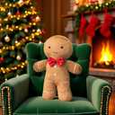 Eoieov Christmas Gingerbread Man Pillows Plush Stuffed Christmas Shape Throw Pillow for Home Decor Sofa Bed Cute Party Ginger Decor Cushion,Man,14.7"