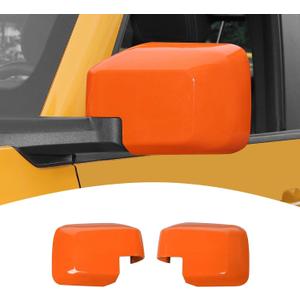 for Bronco Side Mirror Cover Trim Orange for Ford Bronco 2021 2022 2023 Orange Exterior Accessories 2pcs (for Mirror Without Light & Not for Sport)
