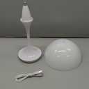 Flower Bud Lamp Modern Flowerpot Cordless Mushroom Touch Table Lamp 3 Mode Dimmable Rechargeable Desk Lamp for Bedroom (White)