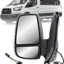 Driver Left Side Door Mirror Power Adjustment and Heated Glass With BLIS (Blind Spot Sensor) and Signal Light for Ford Transit T150 T250 T350 T350HD from 2010 to Onward