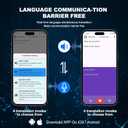 AI Translation Earbuds, Translation Earbuds Real Time, 144 Accents Real-Time Translation, Two-Way Translator Device with APP for iOS for Android, Suitable for Travel Learning (Purple)