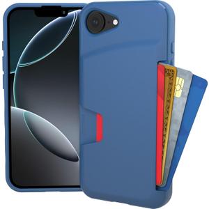 Smartish iPhone 16e Wallet Case - Wallet Slayer Vol. 1 [Slim + Protective] Credit Card Holder - Drop Tested Hidden Flip Card Slot Cover Compatible w/Apple iPhone 16e 2025 - Blues on The Green