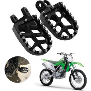 AnXin Foot Pegs Footpegs Footrests Foot for KLX300 KLX300R KLX300SM 97-07 20-24 KLX250 06-20 KLX250S 09-14 KLX250R 94-96 KLX650 93-96 Dirt Bike Black