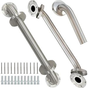 2 Pack Grab Bars for Bathroom, 24 Inch Chrome Stainless Steel Shower Grab Bar, 304 Stainless Steel Safety Grab Bar for Bathtubs and Showers, 500lbs Support Shower Bar for Seniors for Christmas Gifts (24 Inch (Pack of 2), Chrome Polished)