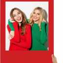 Beeveer 32 x 24 Inch Photo Booth Selfie Frame Prop Booth for Birthday Event Parties Large Blank DIY Cutout Props for Funny Decoration Christmas, Holiday Supplies (Red)