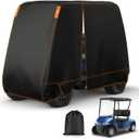 Falafa Golf Cart Cover 2 Passenger, Heavy Duty 420D Waterproof All Weather Protection, Universal Fit for EZGO Club Car Yamaha with Storage Bag & Reflective Strips