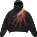 Obenie Halloween Y2K Hoodie Gothic Casual palm/spider Blast Print Pattern Skull Fashion Hoodie Men Harajuku Men Clothing
 Size XL