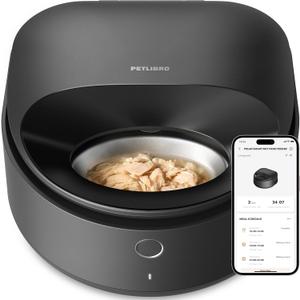 PETLIBRO Automatic Cat Feeder Wet Food with 2024 V1 Version Stainless Steel Bowl, Refrigerated 3 Fresh Meals for 3 Days, App-Controlled Pet Food Dispenser, Easy to Clean (Black)