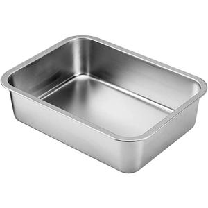 Stainless Steel Litter Box for Cat and Rabbit Odor Control Non Stick Smooth Surface Easy to Clean Never Bend Rust Proof