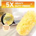 Duster Refills Compatible with Swiffer Duster Handles, 100 Count, 1 Handle | Heavy Duty Fluffy Microfiber,Disposable Dusting Pads for Cleaning Blinds, Fans, Furniture, Shelves, Unscented,Yellow