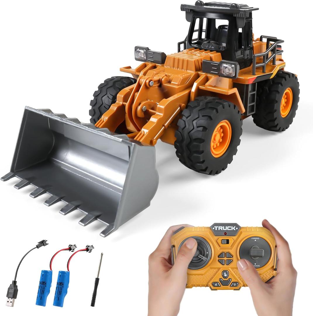 Dwi Dowellin Rc Front Loader, Alloy Shovel Loader Tractor,Construction Vehicle for Boys Ages 3-12, Gift for Birthday Christmas