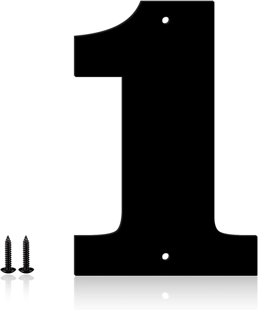 12 Inch Metal House Numbers, House Address Letters and Numbers for Outside Signs, Metal Letters Door Numbers Signage Street Address Plaque for Garden Door Mailbox Decor (Number 1)