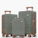 SHOWKOO Luggage Set 1 Piece Hardside Expandable Suitcase with Double Spinner Wheels Tsa Lock Green (20in/24in/28in)