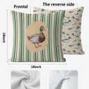 Vintage Green Mallard Duck Pillow Covers 18x18, Mallard Duck Nursery Decor, Farmhouse Country Farm Animal Decorative Throw Pillow Covers for Home Living Room Kids Bedroom Sofa Couch Set of 2 (Color-03)
