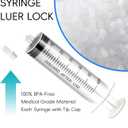 60ml Luer Lock Syringe without Needle - 60cc Plastic Syringes, Sterile, Individually Sealed, Pack of 30