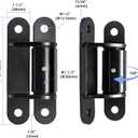 2 Pack Heavy Duty Gate Hinges 7" Sealed Bearings Adjustable Yoke Pivot Suitable for Large Driveway Gates Carbon Up to 1100 Pounds Black