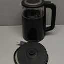 Elite Gourmet EKT8717 1.7L Dual Wall Cool Touch Electric Tea Kettle, Borosilicate Glass, 304 Stainless Steel Interior, Programmed Digital Touchscreen, Keep Warm, Auto Off & Audible Indicator, Black (1.9 Quarts)