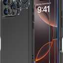 Diverbox for iPhone 16 Pro Max Case [Shockproof] [Dropproof] [Tempered Glass Screen Protector + Camera Protectors] Heavy Duty Protection Phone Case Cover for Apple iPhone 16 Pro Max (Black)