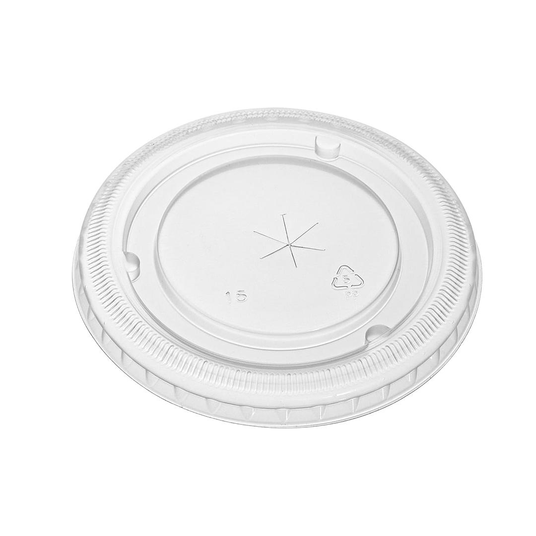 Restaurantware Plastic Cup Lids 100 Pack Fits 12 and 20 oz Cold Cups with Straw Slot Disposable Beverage Drinking Lids for Concession Stands, Bars, Kiosks