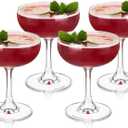 True Coupe Glass, Martini Glasses for Cocktail Party, Perfect for Espresso Martini, Manhattan, Champagne, Elegant 7 oz Glassware for Home Bars, Wedding Gifts, Margarita Glasses Set of 4