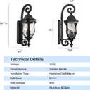 Smeike Black Exterior Wall Sconces, 28" H Large Outdoor Wall Light Fixtures