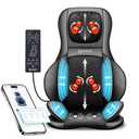 COMFIER Shiatsu Neck Back Massager with Heat,2D/3D Massage Chair Pad with App Control,Deep Tissue Kneading Massage Chair Pad with Compression,Adjustable Back Coverage,Black