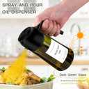 DWTS DANWEITESI Oil Sprayer for Cooking 2pcs,2 in 1 Oil Dispenser and Oil Sprayer Kitchen Gadgets,16oz Dark Green Glass Oil Spray Bottle(Light Blockage),Perfect Kitchen Accessories