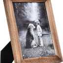 Yaetm-8x10 Picture Frame, Natural Solid Wood Photo Frame Display for Tabletop And Wall High Definition Glass Carbonized Black(2 pack)