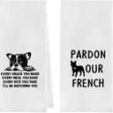 French Bulldog Dish Towels - Funny French Bulldog Gift Waffle Weave Kitchen Towels, French Bulldog Hand Towel, French Bulldog Gifts (1624 Inches Set of 2), Small