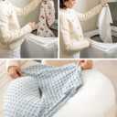 Double-Sided Baby Nursing Pillow Cover Set - 4 Pack - Soft Unisex Breastfeeding Pillow Cover for Girl & Boy with Hanging Loop - Multipurpose Washable Quick-Dry Slipcover Case with Waterproof Liner (Multicolor)