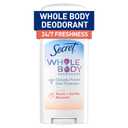 Secret Whole Body Deodorant Stick for Women, Naturally Derived Ingredients, Peach & Vanilla Scent, Aluminum Free Deodorant Stick, 72 HR Odor Protection, 2.4 oz (2.4 Ounce (Pack of 1))