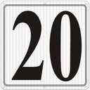 Premium Reflective Metal Number Signs 20 - Aluminum 12" X 12" Parking Spot Numbered Signs Outdoor, Large, for Floor, Dock, Court, Aisle, Field, No Fade, Rust-free, Weather-Resistant