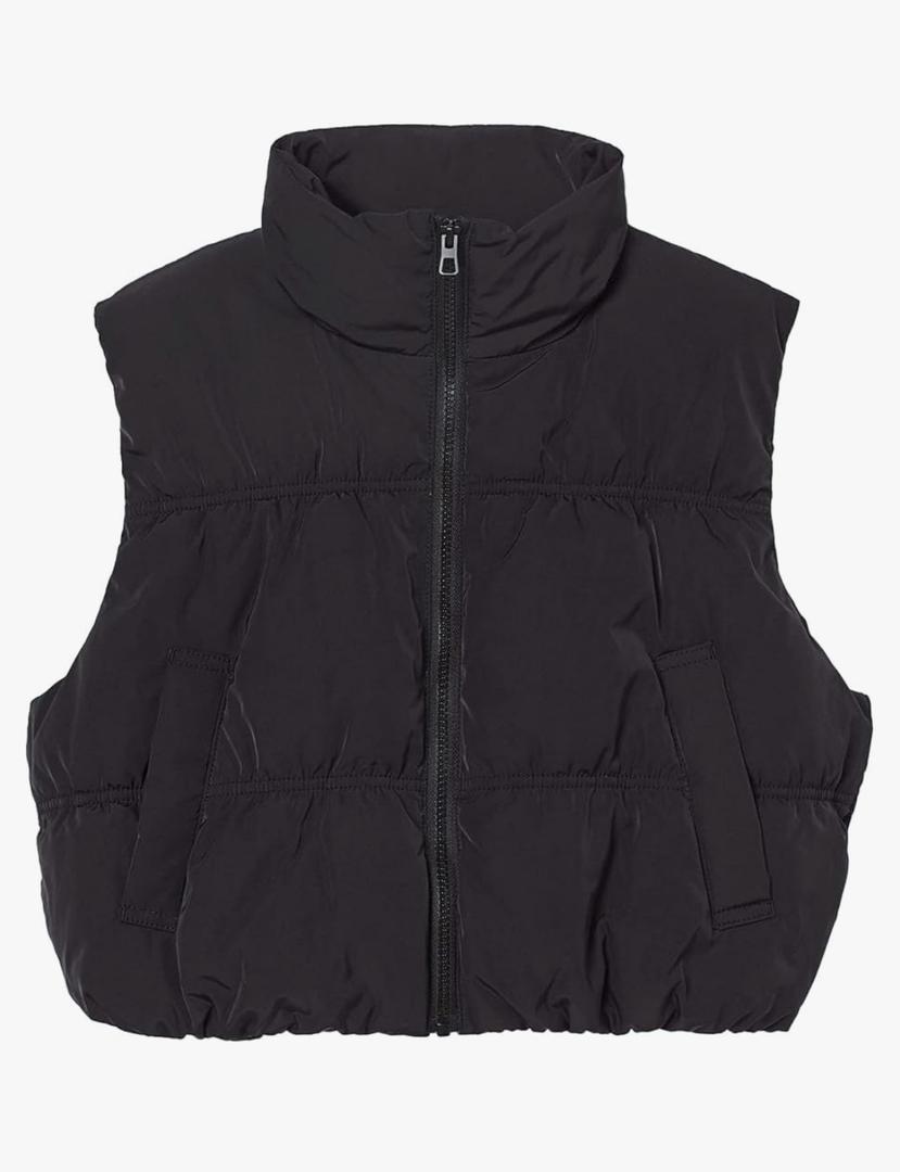 Kissonic Womens Cropped Puffer Vest with Pockets - Cropped Sleeveless Jacket Lightweight Bubble Coat Winter Fall Clothes Size XXL