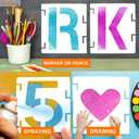 10 Inch 42 Pcs Reusable Letter Number Symbol Stencils, Plastic Painting Templates for Wood Wall Fabric Rock Chalkboard Signage School Door Porch DIY Art Craft Decoration Projects