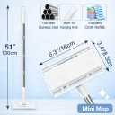 Cloth Changing Mini Mop, Hands Free Small Mop with 4-Section Handle, 3 Length Options 27.6/39.4/51.2 in, Zero-Touch Design for Kitchen, Bathroom, Windows & Corners, Wet & Dry,(10 Reusable Cloths)