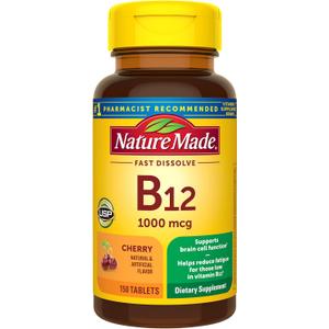 Nature Made Vitamin B12 1000 mcg, Easy to Take Sublingual B12 for Energy Metabolism Support, 150 Sugar Free Fast Dissolve Tablets, 150 Day Supply