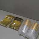 22 Water Plastic Cups, 26 Pcs Forks And Spoons (Gold)