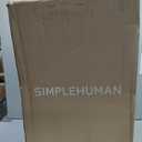 simplehuman 50 Liter / 13 Gallon Semi-Round Kitchen Step Trash Can with Secure Slide Lock, Black Plastic