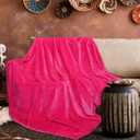 cagulax Warm Blanket Pink Soft Fleece Blankets Throw Blankets for Bed (60 x 80 IN)