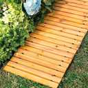 Plow & Hearth 8' Straight Outdoor Wooden Pathway | 17" Wide Rollout Outdoor Garden Walkway | Weather-Resistant Hardwood Cedar Board Walkway Landscape Edging | Decorative Lawn Patio Wedding Party
