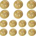 14 Pieces Gold Metal Blazer Button Set 23mm 18mm Blazer Buttons Men Metal Suit Buttons for Men Gold Buttons for Blazer,Suits,Sport Coat,Uniform,Jacket (18mm,23mm, gold)