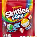 SKITTLES POP'd Originals Freeze Dried Candy, Resealable Bag, 5.5 oz | Crunchy freeze dried candy rainbow bites, crunchy fruity flavor candies for snack time and movie nights, party, goodie bags (EXP 10/01/26)