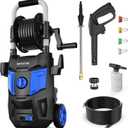 Electric Pressure Washer, 5200 PSI Max 3.4 GPM, High Pressure Cleaning Machine with Foam Cannon, 35 FT Power Cord, 20 FT Hose, 4 Connect Nozzles Hose Reel for Cars/Patio/Garage