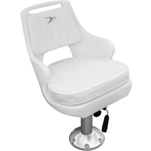 Wise 8WD015-6-710 Standard Pilot Chair with Adjustable Height Pedestal and Seat Slide,White