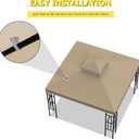 9.8'x9.8' Replacement Canopy Top Cover Only for Gazebo, Double Tiered Gazebo Covers for Outdoor Patio Garden Canopy Upgraded 2025 (Khaki)