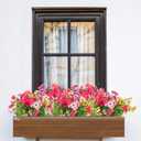 30 Bundles Fake Flowers for Outdoor Spring Summer Decoration Colorful Daisy Eucalyptus Realistic Artificial Plastic Plants for Home Planter Porch Window Box Yard